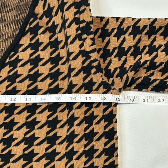 Charter Club Women’s Size Small Brown Black Houndstooth Open Duster Cardigan NEW - Picture 7 of 9